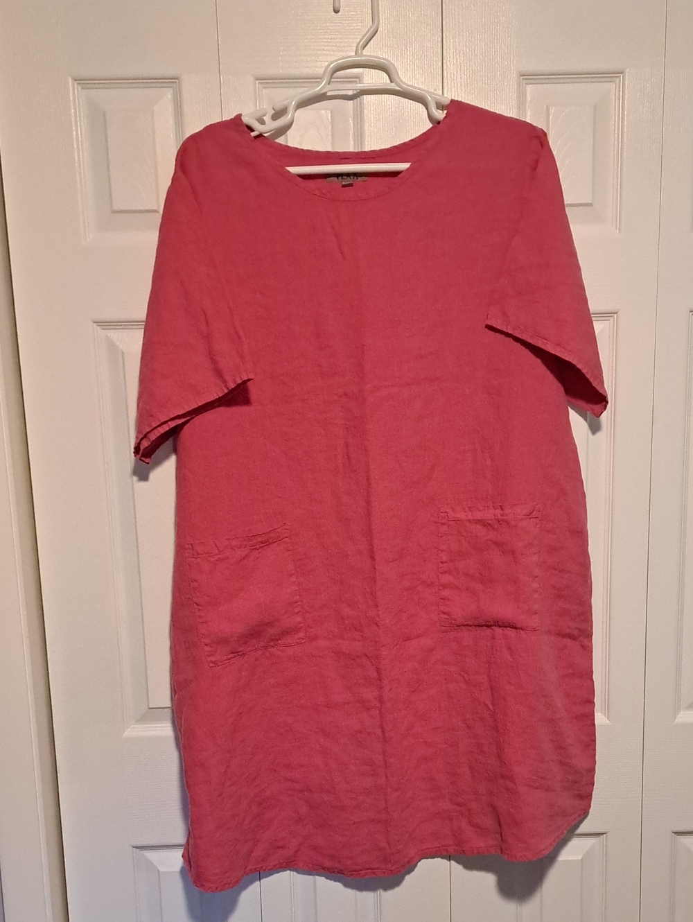 Flax Rose Pink Linen Dress 2G NWOT